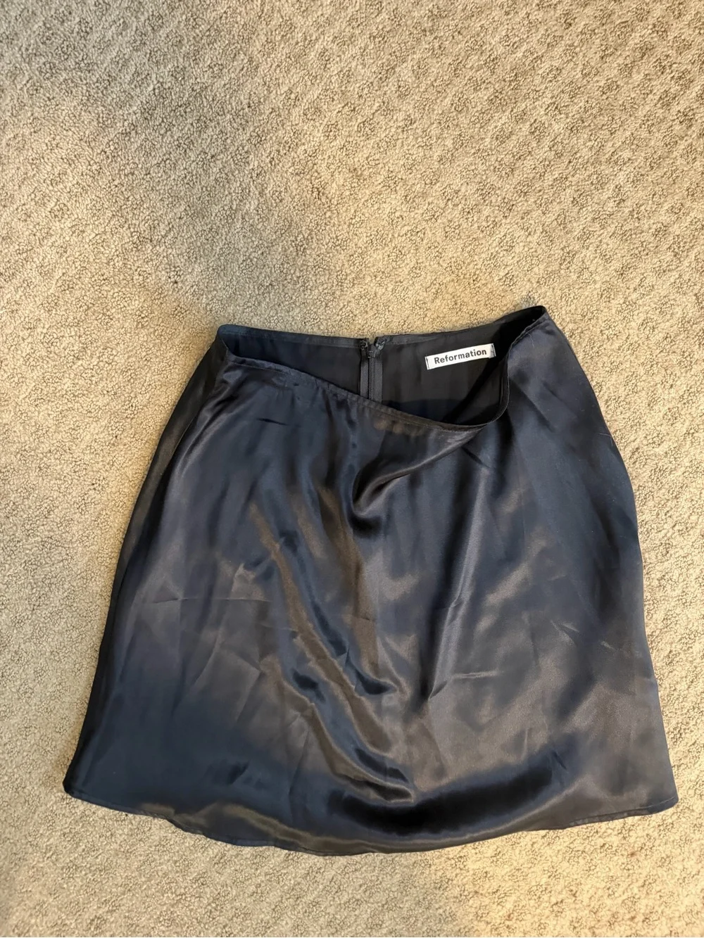 Reformation Black Silk Mini Skirt